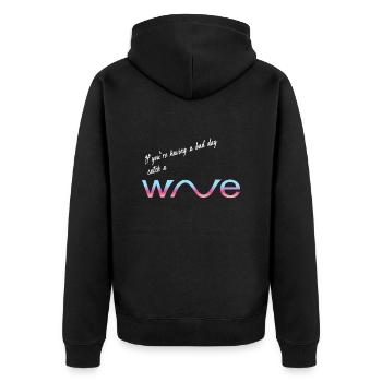 catch a wave - Unisex Premium Bio Zip Hoodie - Schwarz - Hinten - Nico (187cm)
