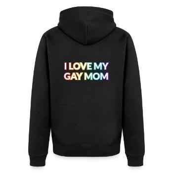 Ich liebe meine schwule Mutter - Unisex Premium Bio Zip Hoodie - Schwarz - Hinten - Nico (187cm)