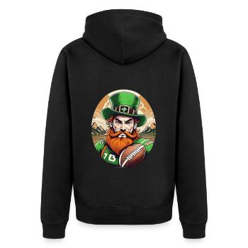 St. Patrick’s Day Shamrock Football américain - Veste à capuche bio Premium Unisexe - noir - Dos - Nico (187cm)