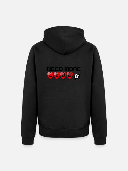 It needs more lives - Unisex Premium Organic Zip Hoodie - black