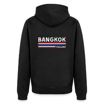 T-shirt drapeau de la Thaïlande Bangkok - Veste à capuche bio Premium Unisexe - noir - Dos - Nico (187cm)