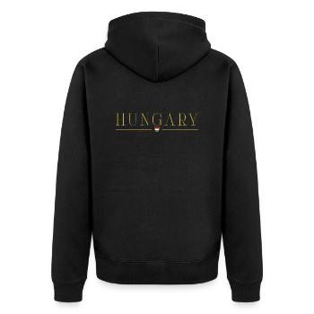 I Love Hungary, Elegance Style Design T-Shirt - Unisex Premium Organic Zip Hoodie - black - Back - Nico (187cm)