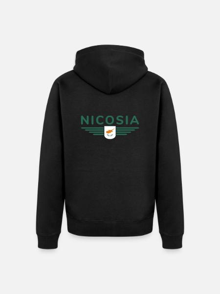 Nicosia Design – Capitale de Chypre - Veste à capuche bio Premium Unisexe - noir