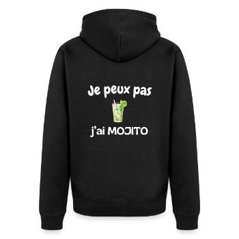 Je peux pas j'ai mojito - Veste à capuche bio Premium Unisexe - noir - Dos - Nico (187cm)
