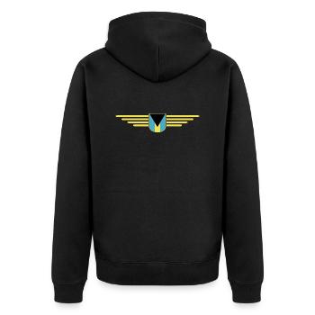 Bahamas Fans: Tropisches Design - Unisex Premium Bio Zip Hoodie - Schwarz - Hinten - Nico (187cm)