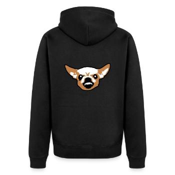 Chihuahua Kleiner Hund Böse Knirschen Nervig Wut - Unisex Premium Bio Zip Hoodie - Schwarz - Hinten - Nico (187cm)