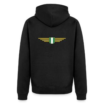 Nigeria Design – Show your love for the country - Unisex Premium Organic Zip Hoodie - black - Back - Nico (187cm)