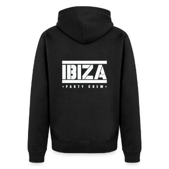 Ibiza Party Crew - Unisex Premium Organic Zip Hoodie - black - Back - Nico (187cm)