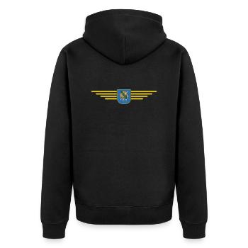 Oklahoma Fan T-Shirt – Perfekt für Fans - Unisex Premium Bio Zip Hoodie - Schwarz - Hinten - Nico (187cm)