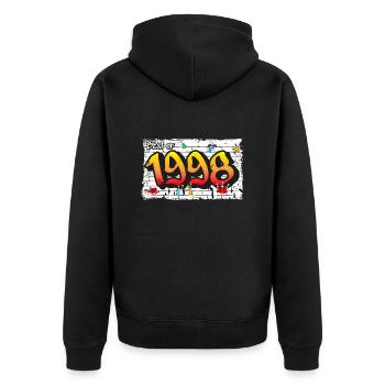 Graffiti audacieux de 1998 – 27 ans de Street Edge - Veste à capuche bio Premium Unisexe - noir - Dos - Nico (187cm)