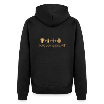 Bourgogne Boeuf Bourguignon - Veste à capuche bio Premium Unisexe - noir - Dos - Nico (187cm)