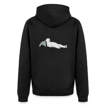 Eisbär - Unisex Premium Bio Zip Hoodie - Schwarz - Hinten - Nico (187cm)