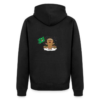 Lebkuchen Revolution Anti Weihnachten Geschenk - Unisex Premium Bio Zip Hoodie - Schwarz - Hinten - Nico (187cm)