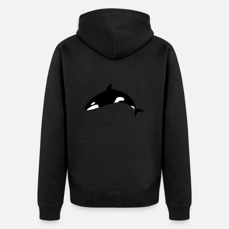 Baleines - Veste à capuche bio Premium Unisexe - noir