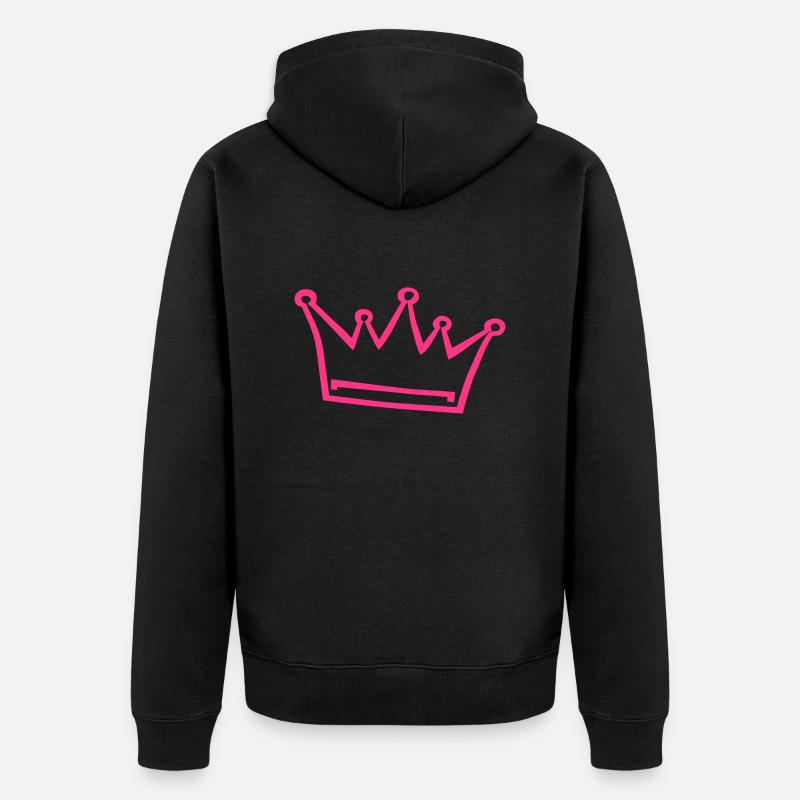 couronne, princesse, prince - Veste à capuche bio Premium Unisexe - noir