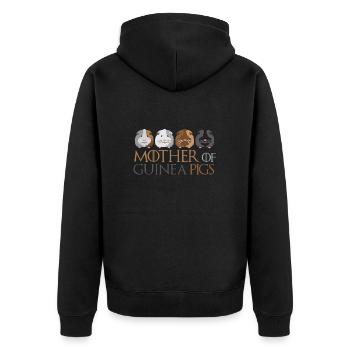 Mutter von Meerschweinchen - Unisex Premium Bio Zip Hoodie - Schwarz - Hinten - Nico (187cm)
