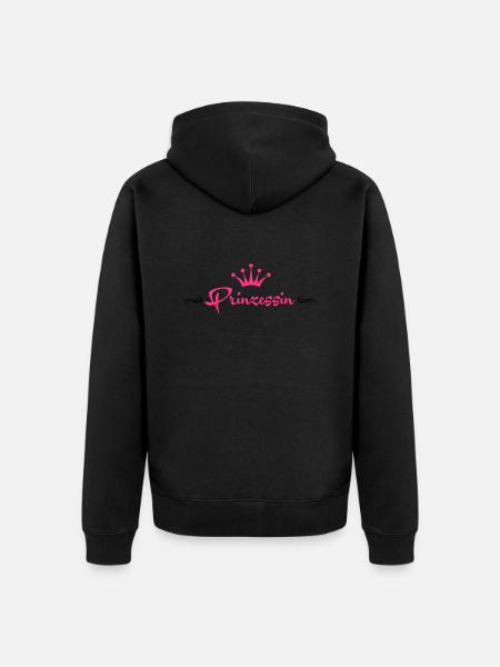 Prinzessin - German (Princess) - Unisex Premium Organic Zip Hoodie - black