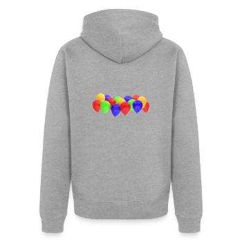 bunte aufblasbare Ballons - Unisex Premium Bio Zip Hoodie - Grau meliert - Hinten - Nico (187cm)