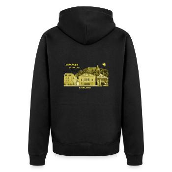 Été Ljubljana Slovénie capitale château de la ville - Veste à capuche bio Premium Unisexe - noir - Dos - Nico (187cm)