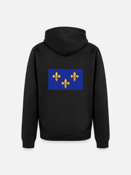 Île de France - Veste à capuche bio Premium Unisexe - noir