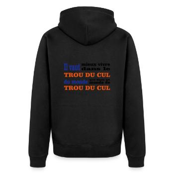 TROU DU CUL - Veste à capuche bio Premium Unisexe - noir - Dos - Nico (187cm)