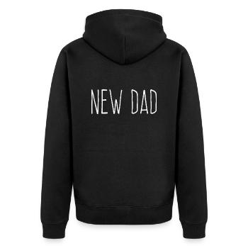 New Born New Dad - Geschenk für frischen Vater - Unisex Premium Bio Zip Hoodie - Schwarz - Hinten - Nico (187cm)