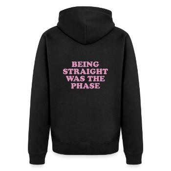 Être hétéro était la phase - Cadeau de la fierté gay - Veste à capuche bio Premium Unisexe - noir - Dos - Nico (187cm)