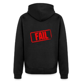 FAIL - Unisex Premium Organic Zip Hoodie - black - Back - Nico (187cm)