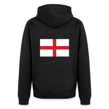 England flag - Unisex Premium Organic Zip Hoodie - black - Back - Nico (187cm)