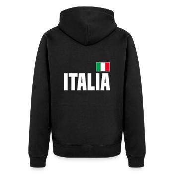 Italia Italien Flagge - Unisex Premium Bio Zip Hoodie - Schwarz - Hinten - Nico (187cm)