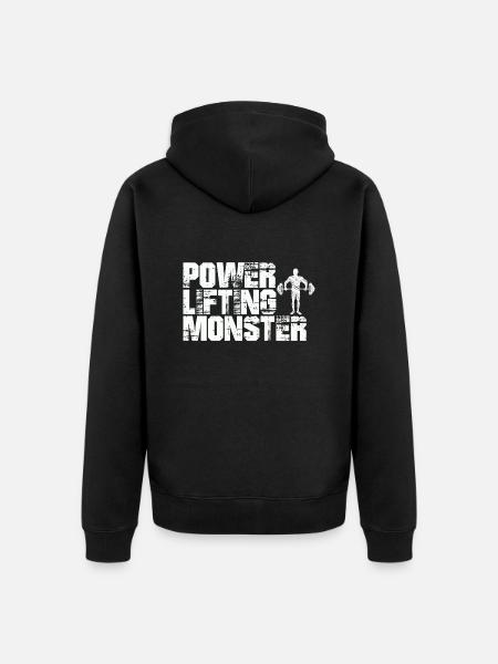 Power Lifting Monster Gift - Unisex Premium Organic Zip Hoodie - black