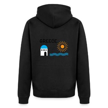 Grèce - Veste à capuche bio Premium Unisexe - noir - Dos - Nico (187cm)