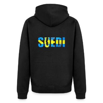 Suède - Veste à capuche bio Premium Unisexe - noir - Dos - Nico (187cm)