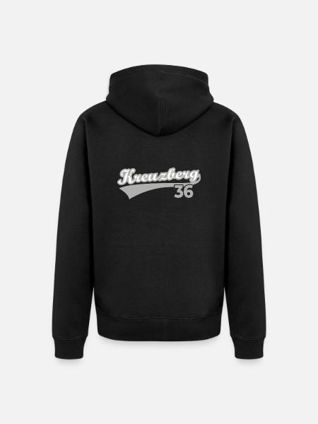 Kreuzberg 36 Berlin - Unisex Premium Bio Zip Hoodie - Schwarz