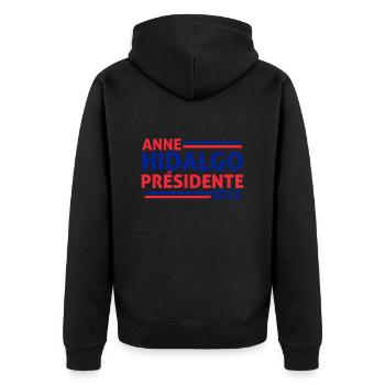 Anne Hidalgo Présidentielles 2022 - Veste à capuche bio Premium Unisexe - noir - Dos - Nico (187cm)