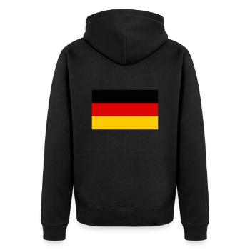 Drapeau Allemagne / German Flag - Unisex Premium Organic Zip Hoodie - black - Back - Nico (187cm)