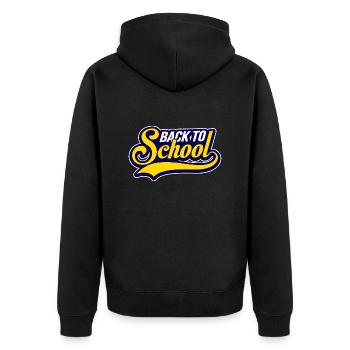 Vintage School Start Back to School Retro Students - Unisex Premium Organic Zip Hoodie - black - Back - Nico (187cm)