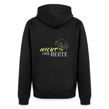 Nicht Cool Heute - Unisex Premium Bio Zip Hoodie - Schwarz - Hinten - Nico (187cm)