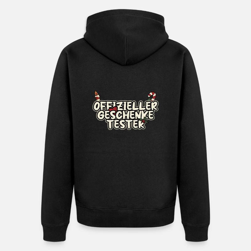 Weihnachten Offizieller Geschenketester - Unisex Premium Bio Zip Hoodie - Schwarz