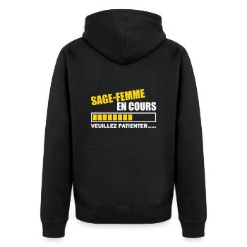 sage-femme en cours / sage-femme en formation - Veste à capuche bio Premium Unisexe - noir - Dos - Nico (187cm)