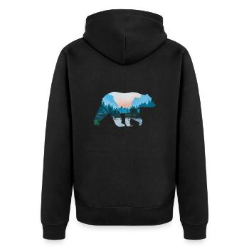 The bear - Unisex Premium Organic Zip Hoodie - black - Back - Nico (187cm)