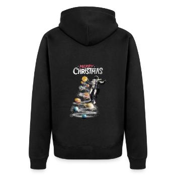 Noël dans l’espace Astronaute du système solaire - Veste à capuche bio Premium Unisexe - noir - Dos - Nico (187cm)