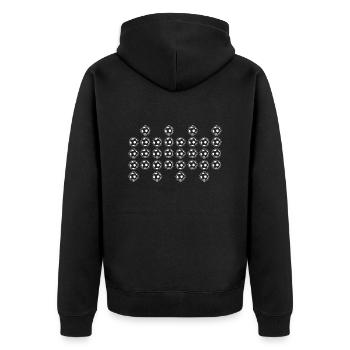 Soccer Fussball - Unisex Premium Bio Zip Hoodie - Schwarz - Hinten - Nico (187cm)