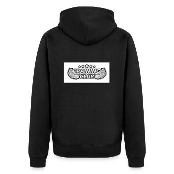 Training - Unisex Premium Bio Zip Hoodie - Schwarz - Hinten - Nico (187cm)