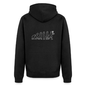 Racquetball-Spieler Squashspiel Squash Racquetball - Unisex Premium Bio Zip Hoodie - Schwarz - Hinten - Nico (187cm)