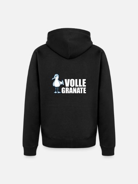 Coole Möwe = volle Granate - Unisex Premium Bio Zip Hoodie - Schwarz