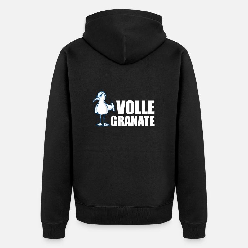 Coole Möwe = volle Granate - Unisex Premium Bio Zip Hoodie - Schwarz
