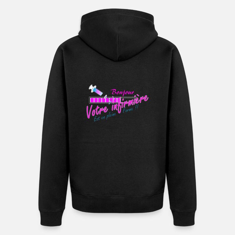 Logo infirmiere seringue - Veste à capuche bio Premium Unisexe - noir