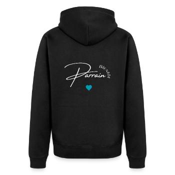 Bientôt parrain - Veste à capuche bio Premium Unisexe - noir - Dos - Nico (187cm)