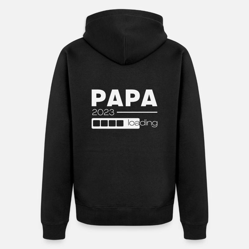Papa 2023 loading - Unisex Premium Bio Zip Hoodie - Schwarz
